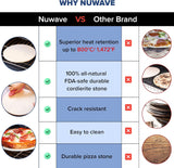 Nuwave 11.5 Inch Pizza Stone, New and Improved .48 Inch Thickness, Durable, Safe Baking Stone for Grill or Oven, Thermal Shock Resistant, Natural Cordierite Baking Stone, 1,472 °F Resistant, Round Nuwave