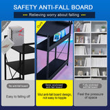 GTRACING L Shaped Gaming Desk, Carbon Fiber Style Computer Desk Compatible with Monitor Arm Storage Shelves Corner Desk Gaming Table for Home Office Desks Easy to Assemble Adjustable Shelf Height GTRACING