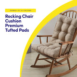 Sweet Home Collection Rocking Chair Cushion Premium Tufted Pads Non Skid Slip Backed Set of Upper and Lower with Ties, 1 Count (Pack of 1), Taupe Sweet Home Collection