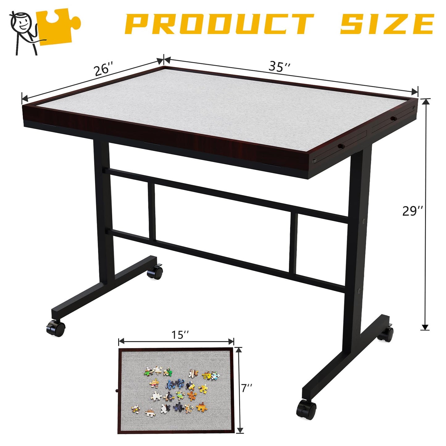 Jigsaw Puzzle Table 1500pcs, Adjustable Five Up Angles Puzzle Table with Drawers,Puzzle Board with Drawers,Puzzle Tables for Adults