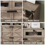 Halitaa Shoe Cabinet with 2 Flip Drawers& 2 Drawers,Farmhouse Shoe Storage Cabinet for entryway,Narrow Freestanding Shoe Rack Cabinet for Entrance,Grey Halitaa