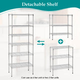 PayLessHere | 6-Tier Wire Shelf | 23"x13"x59" | Chrome | Adjustable Racks | Heavy-Duty Storage Shelves, Holds Upto 1500 lbs | Rust-Resistant, No-Tool Assembly | for Home, Garage Shelving PayLessHere