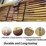 DISPRA Window Shade Blinds Bamboo Outdoor Patio Roll Up Blackout Shades 64" L x 36" 48" 23" 72" 33" 40" 56" 50" 60" 70" Cordless Light Filtering/Bamboo Window Roller Blind (Size : 64" L x 36" W) DISPRA
