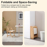 zenHarmet Folding Dining Chairs with Cushion, Padded Folding Chairs Lightweight, Modern Folding Patio Chairs, Wooden Dining Chairs, Foldable Chairs Set of 2 for Camping, Picnic, Office, Party (Wood) zenHarmet