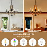 LAMPKEDUO Farmhouse Chandeliers for Dining Room Light Fixture, 5-Light 24 inch Faux Wood Texture Hanging Lighting Fixtures, Rustic Candle Chandeliers for Living Room Kitchen Island Foyer Entryway LAMPKEDUO