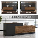 YTElantivo L-Shaped Reception Desk with Counter and Lockable Drawers and Storage,Modern Front Desk Reception Counter for Checkout, Lobby, Beauty Salon (Iron Grey_D, Right_71*24 * 41IN) YTElantivo