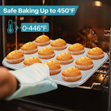 Spmarkt 2-Pack Muffin Pan with Carry Lid, Non-Stick 12-Cup Muffin Tin, Silver Cupcake Pan with Lid and Handle for Transporting, Suitable for Party, Holiday, Gathering etc Spmarkt