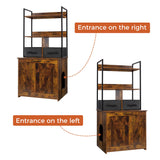 Dwanton Litter Box Enclosure with 2 Storage Shelves and 2 Drawers, 2-in-1 Hidden Cat Litter Box Enclosure Furniture with Shelf, Reversible Entrance, Washable Drawers, 50-Inch, Rustic Brown Dwanton