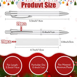 Yexiya Sublimation Pens Blank Heat Transfer Pen Sublimation Ballpoint Pen with Shrink Wrap White Aluminum Customized Clip Pen School Supplies for Christmas Office School Stationery Supplies (20 Pcs) Yexiya