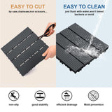 Interlocking Deck Tiles, 27 PCS Outdoor Patio Flooring, 12"x12" Interlocking Decking Tile Outdoor All Weather Use, Waterproof Patio Pavers for Pool Balcony Backyard Porch, Dark Grey SAILARY