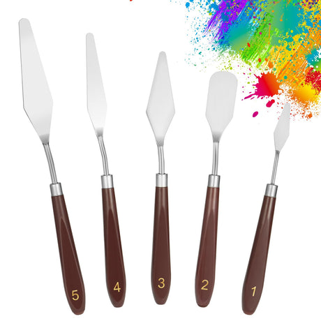 5pcs Palette Knife,Stainless Steel Spatula Palette Knife set, Pallet Knife,Painting Knives,Oil Painting Accessories for Oil, Canvas, Acrylic Painting By EGYPAMID Egypamid