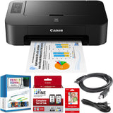 Canon PIXMA TS202 Inkjet Printer for Documents and Photos Up to 4800 x 1200 dpi with Complete Set of Full-Size Ink Cartridges Bundle Including DGE USB High Speed Print Cable + Business Software Kit Canon
