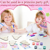 Saypacck 24 Set Princess Party Favors Princess DIY Paint Crafts Kit Birthday Goodie Bags Gifts Supplies Prizes Party Decorations Saypacck