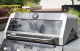 Monument Grills 4-Burner Liquid Propane Gas Grill, Silver Stainless Steel Grill Outdoor Patio Garden Barbecue Grill with Clearview® Lid and One Foldable Shelves, Mesa400MF Monument Grills