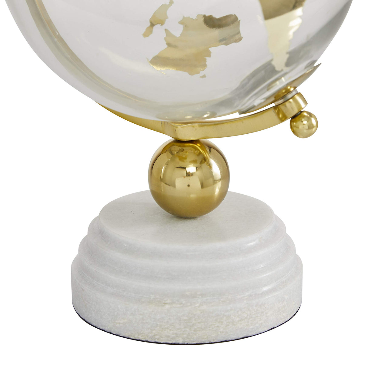 Deco 79 Ceramic Globe with Marble Base and Glass Globe, 8" x 8" x 13", Gold Deco 79