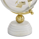 Deco 79 Ceramic Globe with Marble Base and Glass Globe, 8" x 8" x 13", Gold Deco 79