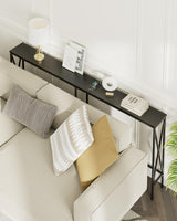 Masupu 70.9" Console Table, Modern Narrow Long Sofa Table Behind Couch, Skinny Entry Table, Industrial Sofa Table with Metal Frame for Hallway, Living Room, Classic Black… Masupu