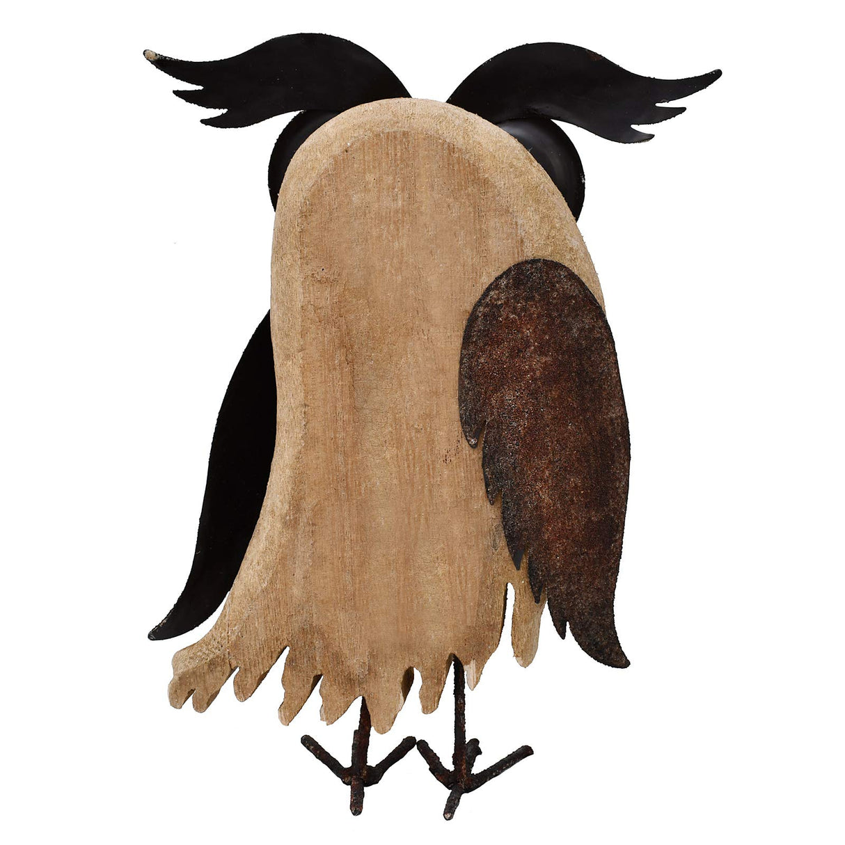 K KILIPES Rustic Owl Decorations for Home Decorative Wood Owl Figurine Statues Night Owl Tabletop Ornaments Collectible Sculptures (8.5" H B) K KILIPES