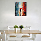 Fashion Girl Under Red Umbrella Paint by Numbers Kits with Brushes and Acrylic Pigment Graffitic Oil Painting for Adults, Lively Street Arts Crafts Project Home Decor Gifts 16''x20''( Framedless) TUMOVO