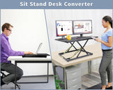 STANDNEE 32in Desk Riser for Standing or Sitting, Standing Desk Converter, Height Adjustable Sit Stand Desk Converter, Fully Assembled Monitor Laptop Riser Workstation for Home Office, Black STANDNEE