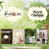 FSWCCK 24 Pieces Unfinished Hanging Wood Sign Blank with Ropes, Rectangle Blank Wood Sign Plain Hanging Craft Door Signs Wall Art Farmhouse Wooden Sign for Door Wall Art Decoration (6 Style) FSWCCK