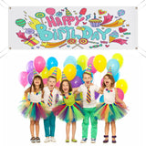 FVIEXE 4PCS 2x6 Ft Polyester Oxford Cloth Sublimation Vinyl Banner Blank DIY Signs Banner with Hanging Rope for Indoor Outdoor Wall Decoration Party Birthday Halloween Thanksgiving FVIEXE