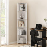 Furinno Econ 5-Tier Corner Shelf Bookcase, Bookshelf, White Furinno