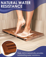 Upolana Teak Shower Mat, 24 x 18 inch Wood Bath Mat for Inside Shower, Wooden Shower Floor Mat Teak Wood Bath Mat for Bathroom Spa & Outdoor Use Upolana