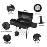 Royal Gourmet CC1830SC Charcoal Grill Offset Smoker with Cover, 811 Square Inches, Black, Outdoor Camping Royal Gourmet