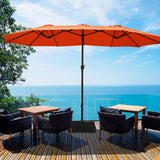 Tangkula 15 Ft Patio Double Sided Umbrella with Base, Extra Large Market Outdoor Twin Table Umbrella with Crank Handle Tangkula