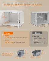 Feandrea Double Cat Litter Box Enclosure, Modern Cat Litter Box Furniture Hidden for 2 Cats, Front Entry, Cat House, Side End Table, TV Stand, 59 x 19 x 19.5 Inches, Cloud White UPCL010W01 Feandrea