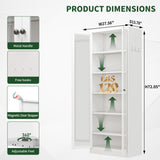 VIYET 72" Tall Kitchen Pantry Cabinet,White Metal Pantry Cabinet with 2 Doors & 5 Adjustable Shelves,Utility Storage Cabinet Rust-Resistant for Living Room,Dining Room,Bathroom,Garage,Basement VIYET