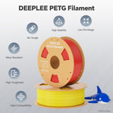 DEEPLEE PETG 3D Printer Filament 1.75mm 1KG, Dimensional Accuracy +/- 0.02 mm, High Toughness & Impact Resistance PETG Filament Fits FDM 3D Printers, Black Deeplee