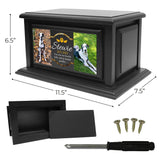 250lbs Personalized Pet Urns Made of Solid Pine Wood, Custom Urn Box for Dog Ashes, Large Burial and Cremation Urns for Dog Memorial, Black Wood Color (Design 1) Basic Fundamentals