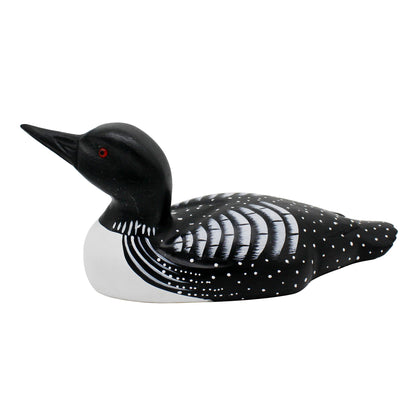 CVHOMEDECO. Primitives Hand Engraving and Painted Wood Loon Farmhouse Figurine Decorative Accent, 10-1/4 Inch