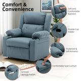 Homvinax Power Recliner Chair with Vibration Massage & Heat,Upholstered Faux Leather Single Reclining Sofa with Side Pockets Side Table for Living Room, Home Theater (Blue) Homvinax