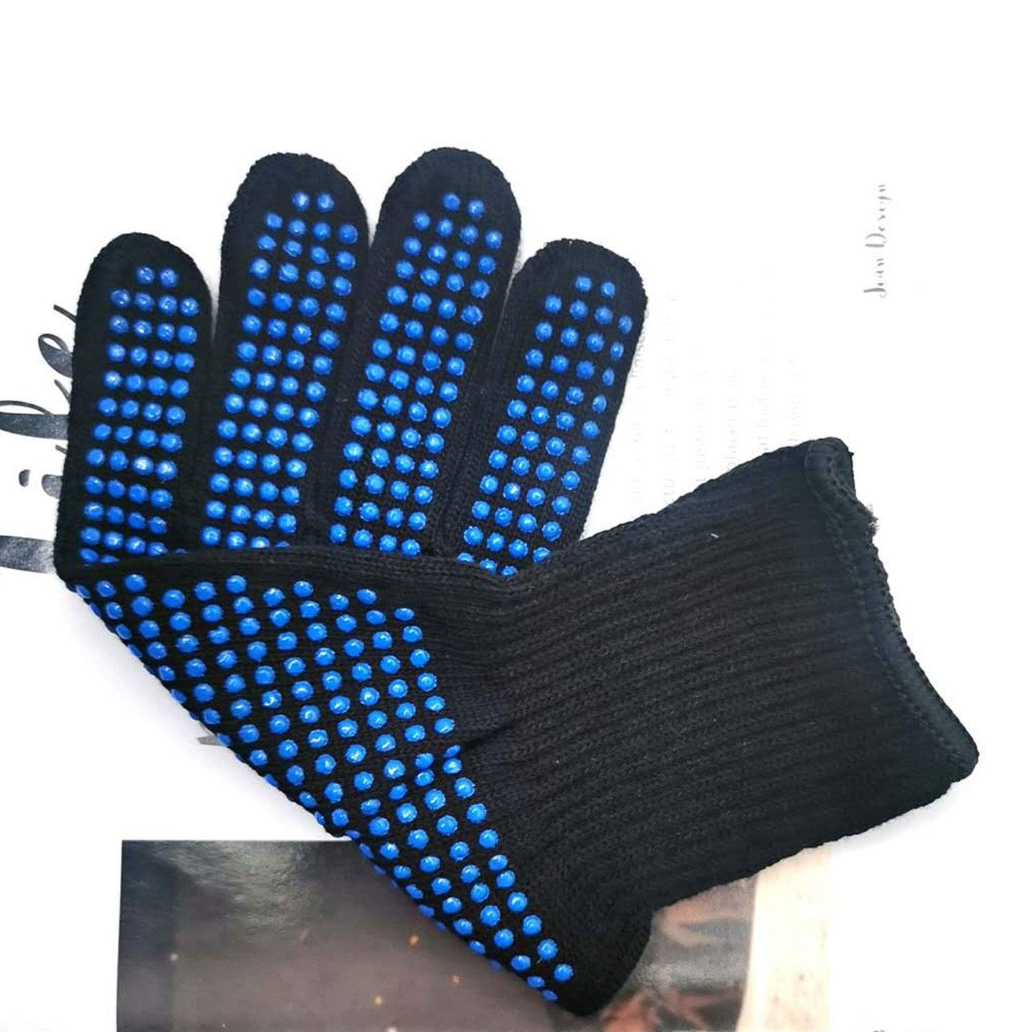 Markeny 3 Pair Heat Resistant Grill Gloves, Silicone Non-Slip Hot Insulated Glove for Barbecue, Cooking, Baking