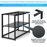 VOWNER 55-75 Gallon Fish Tank Stand - Metal Aquarium Stand, 48.4" x 14.9" x 29.5" Heavy Duty Reptile Tank Stand, Adjustable 2-Tier Fish Tank Rack Shelf for Home Office, Tank not Included, Black VOWNER