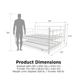 DHP Manila Metal Queen Size Daybed and Full Size Trundle (White) DHP