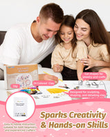 DIY Make Your Own Clay Jewelry Dish Craft Kit for Girls - Jewelry Dish Making Kit, w/24 Color Polymer Clay, 7 Circle Cutters, Rollers,212 pcs Earring Making Tools Arts and Crafts for Kids Ages 8+ Gleamkid