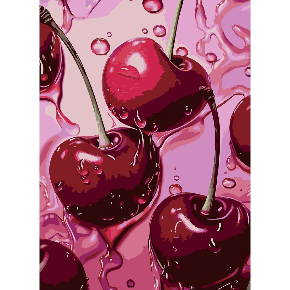 AIBOERL Cherry Diamond Art Kits for Adults,Cherry 5D Diamond Painting Kits for Adults Beginners,DIY Full Round Drill Diamond Dot Painting Gem Art Kits for Adult, Home Wall Decor 12x16Inch AIBOERL
