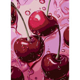 AIBOERL Cherry Diamond Art Kits for Adults,Cherry 5D Diamond Painting Kits for Adults Beginners,DIY Full Round Drill Diamond Dot Painting Gem Art Kits for Adult, Home Wall Decor 12x16Inch AIBOERL