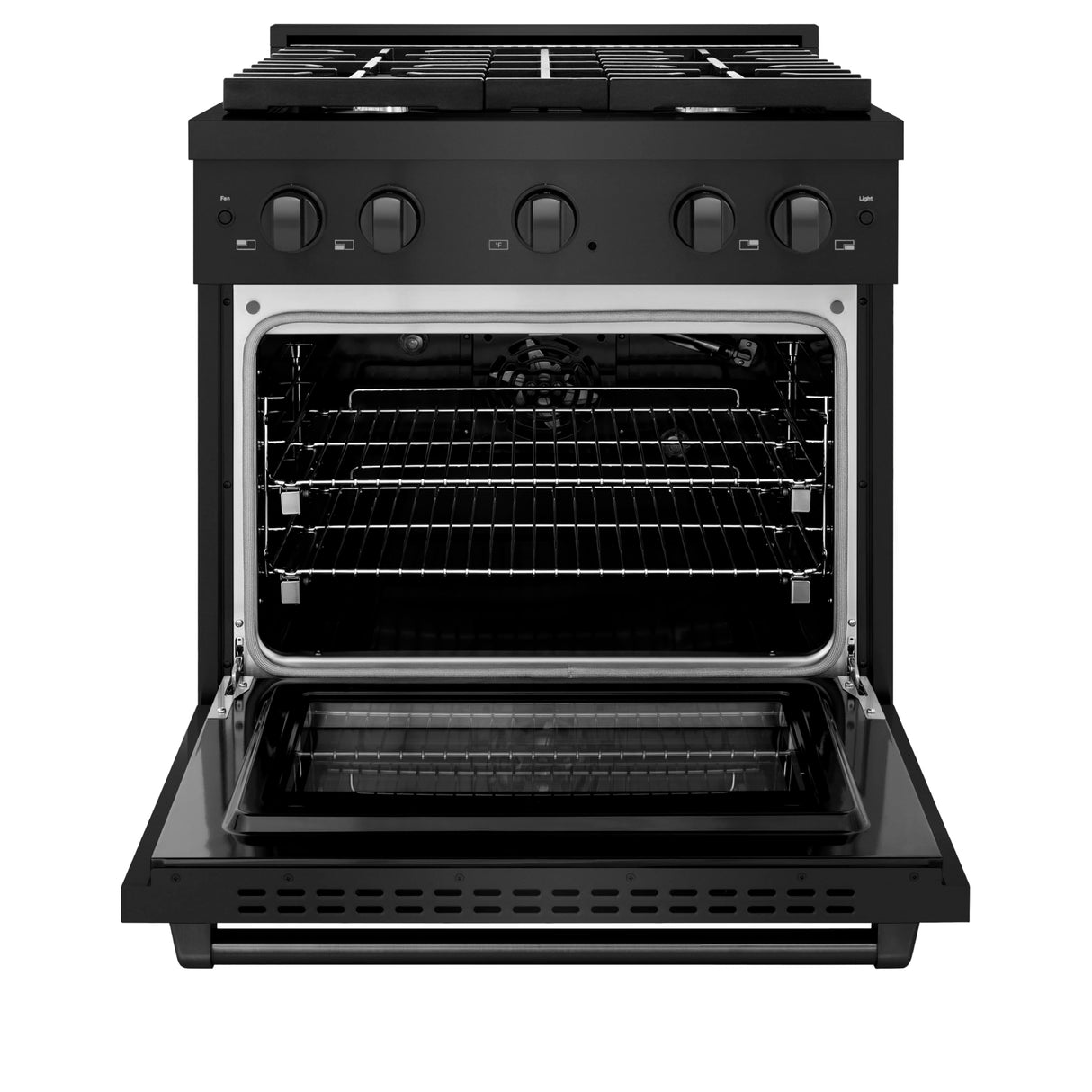 ZLINE 30 in. 4.2 cu. ft. Paramount Gas Range with 4 Burner Cooktop and Convection Gas Oven in Black Stainless Steel (SGRB-30) Z Line Kitchen and Bath