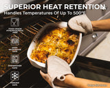 Saffron & Sage Casserole Dish Set of 3 - Baking Dishes for Oven, Contemporary White Ceramic Baking Dish Set, Heavy Duty Bakeware, Up to 500° High Heat Resistant, Dishwasher, Freezer and Food Safe Saffron & Sage Home Living