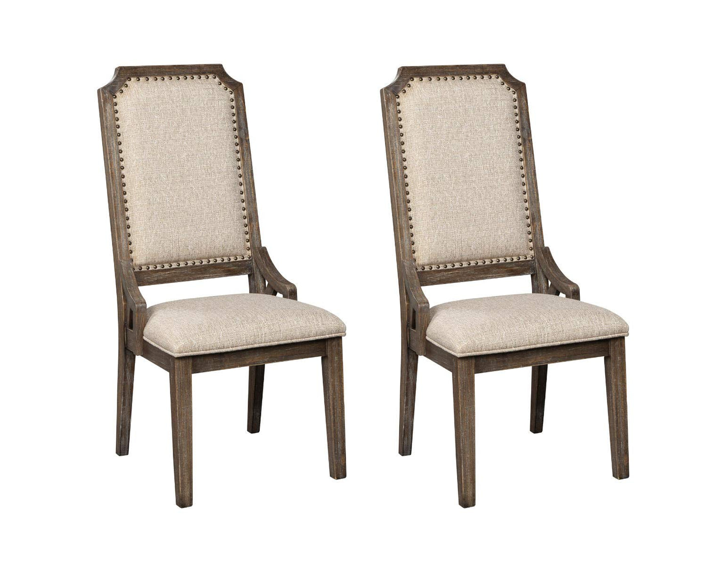 Signature Design by Ashley Wyndahl Rustic Modern Upholstered Dining Chair, 2 Count, Distressed Brown