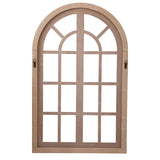 Sintosin Rustic Arched Window Frame Wall Decor 42 X 26 Inch, Hanging Distressed White Large Wooden Cathedral Window Pane for Wall Decor, Handmade Farmhouse Wall Decor for Living Room Bedroom Hallway Sintosin