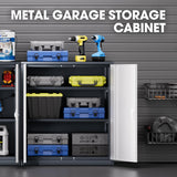 DNA MOTORING Metal Storage Cabinet, 36'' Locking Cabinet with 2 Doors and 2 Adjustable Shelves, Metal Cabinet Heavy Duty Utility Cabinet for Garage,Office,Home,Gym, Gray White, TOOLS-00631-GY-WH DNA MOTORING