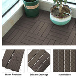 36 PCS 12x12 Interlocking Deck Tiles - All-Weather Waterproof Outdoor Pavers for Pool Decks, Balconies, Backyards & Porches, Chocolate SAILARY