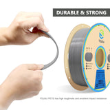 YOUSU PETG 3D Printer Filament 1.75mm Gray 1KG(2.2lbs), Better Physical Strength and Layer Bonding Performance 3D Printing Filament,Dimensional Accuracy +/- 0.02mm,Fits for Most FDM 3D Printers Yousu