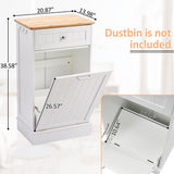 OUTGUAVA 13 Gallon Tilt Out Trash Cabinet Kitchen Waste Bins,50 Quart Laundry Hamper Tilt Out Pet Proof Hidden Trash Bin for Kitchen Living Room,White OUTGUAVA